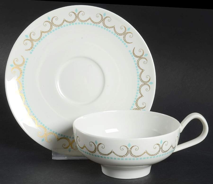 Cotillion Footed Cup & Saucer Set by Iroquois-1