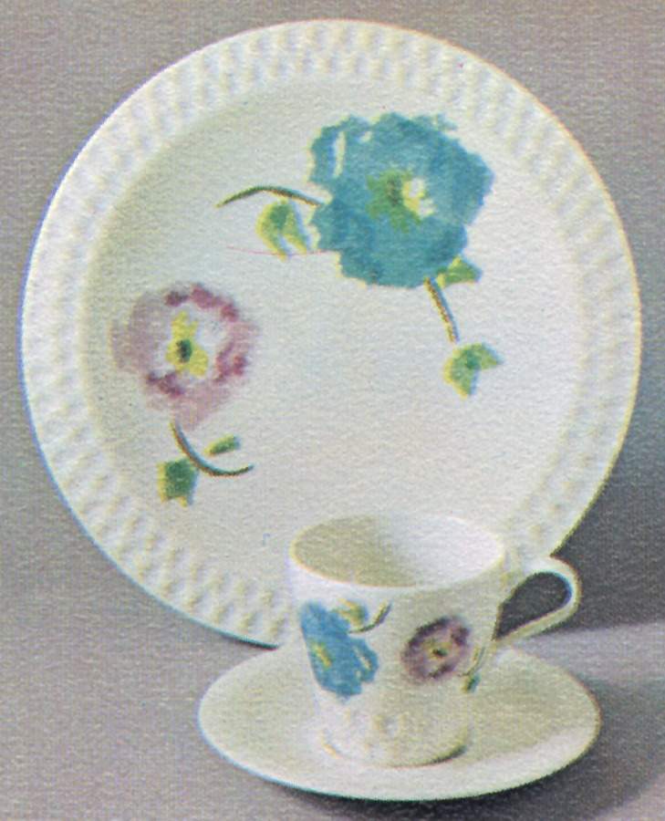 Dahlia Blue Dinner Plate by Iroquois-1