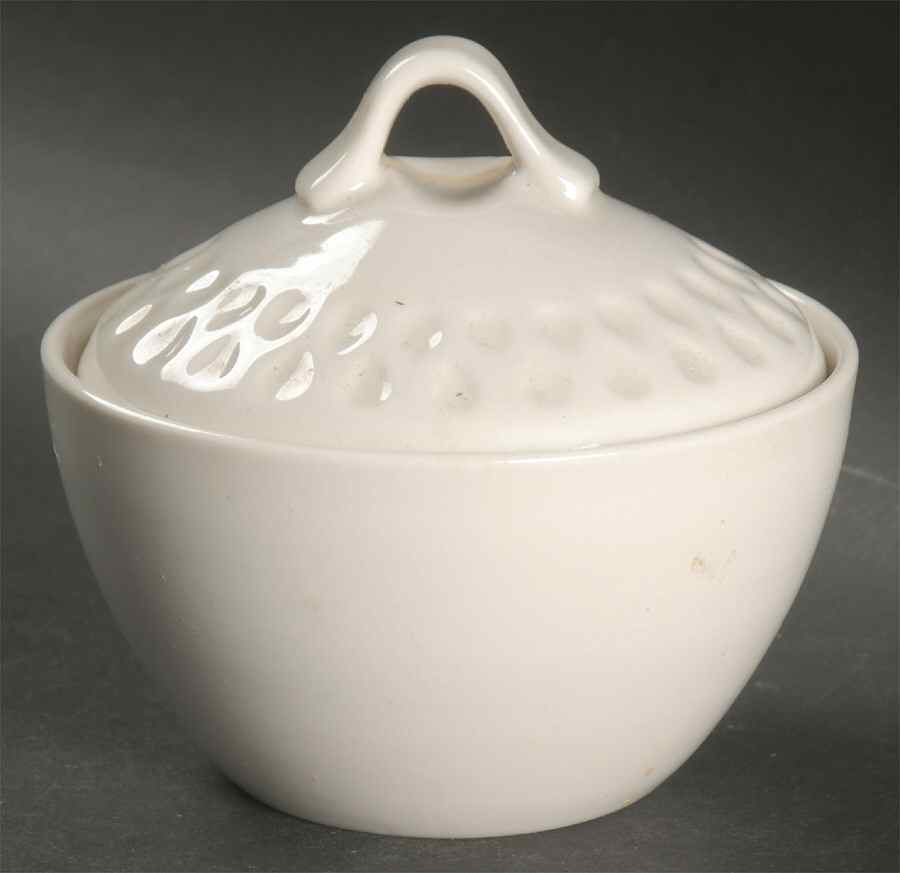 Diamond White Sugar Bowl & Lid by Iroquois-1