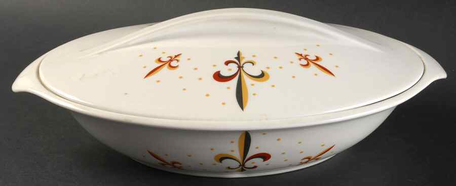Fleur De Lis Oval Covered Vegetable by Iroquois-1
