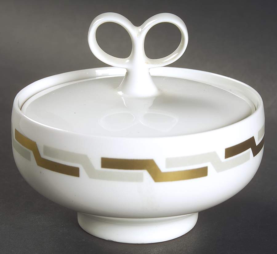 Grecian Gold Sugar Bowl & Lid by Iroquois-1