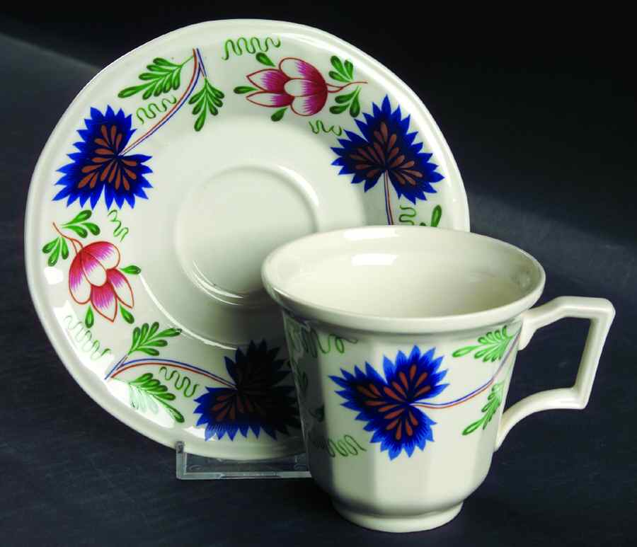 Greenfield Village Footed Cup & Saucer Set by Iroquois-1