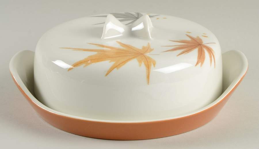 Harvest Time Round Covered Butter by Iroquois-1