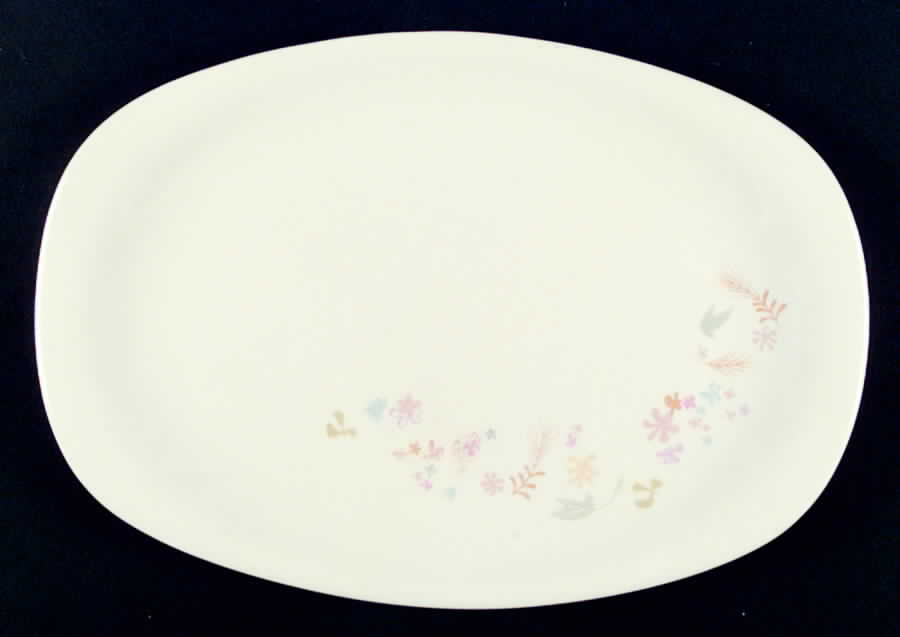House of Flowers 11" Oval Serving Platter by Iroquois-1