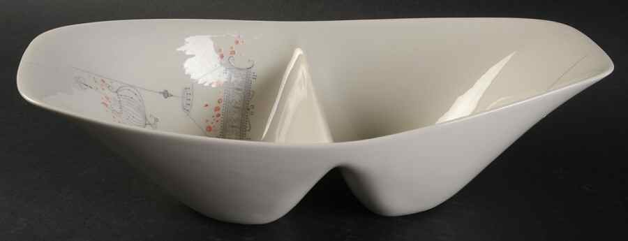 Jardinieres 12" Oval Divided Vegetable Bowl by Iroquois-1
