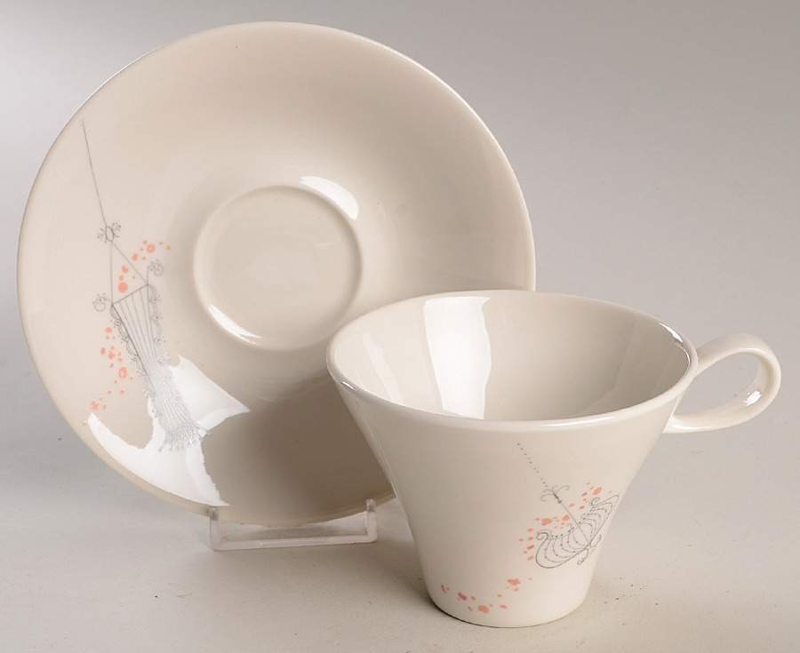 Jardinieres Flat Cup & Saucer Set by Iroquois-1
