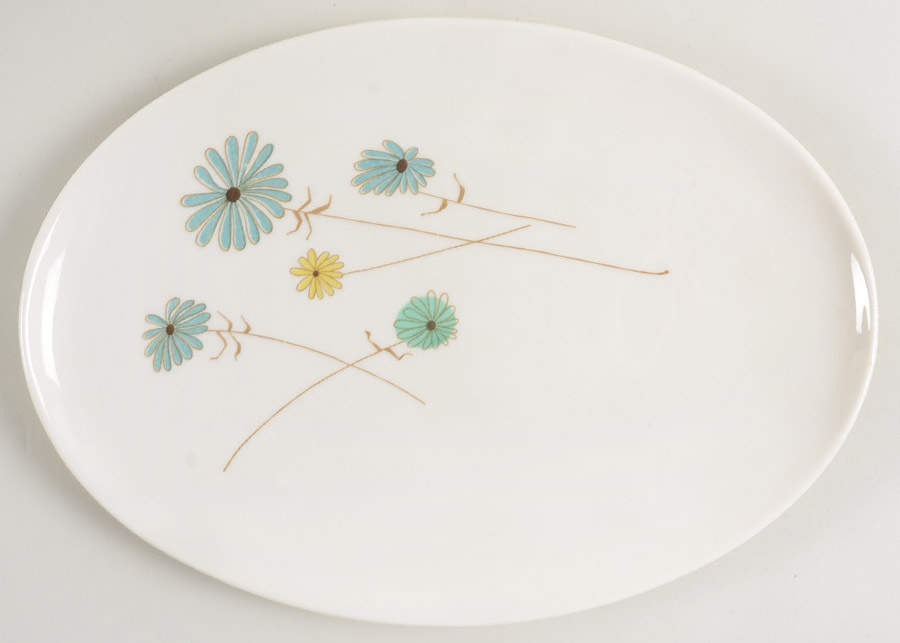Lazy Daisy 12" Oval Serving Platter by Iroquois-1