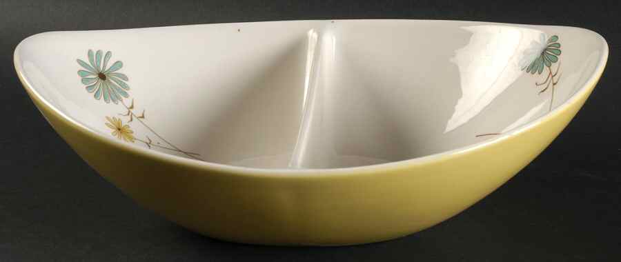 Lazy Daisy 11" Oval Divided Vegetable Bowl by Iroquois-1
