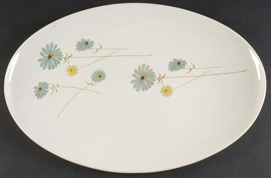 Lazy Daisy 15" Oval Serving Platter by Iroquois-1
