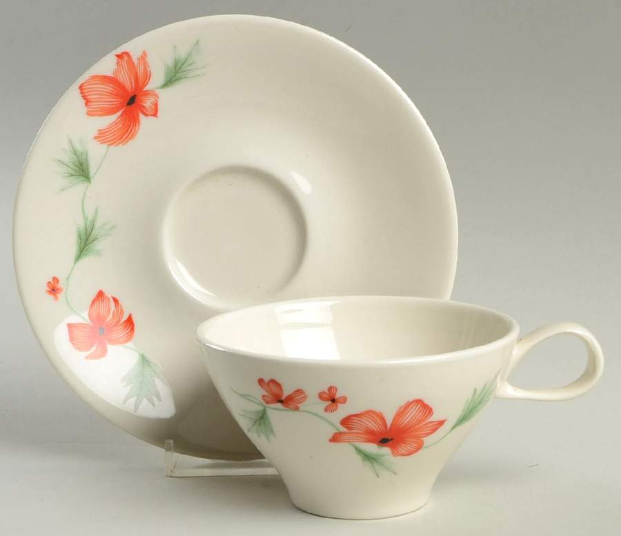 Luau Flat Cup & Saucer Set by Iroquois-1