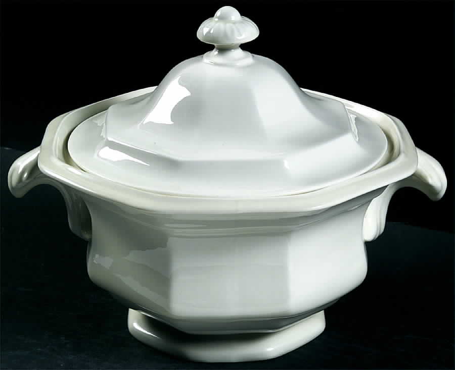 Museum White Round Covered Vegetable by Iroquois-1