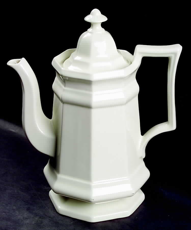 Museum White Coffee Pot & Lid by Iroquois-1