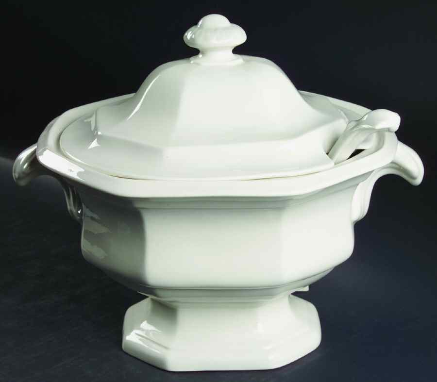 Museum White Tureen & Lid w/Ladle by Iroquois-1