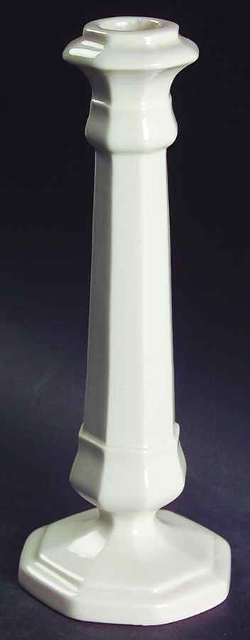 Museum White 9" Tall Candlestick by Iroquois-1
