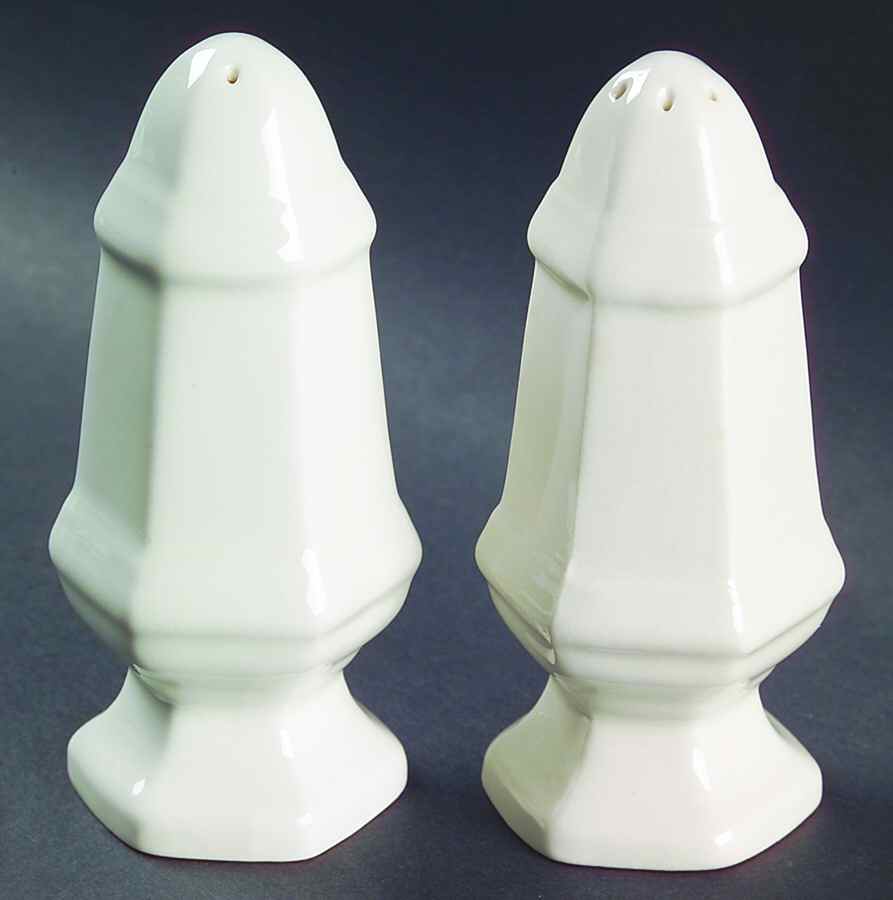 Museum White Salt & Pepper Set by Iroquois-1