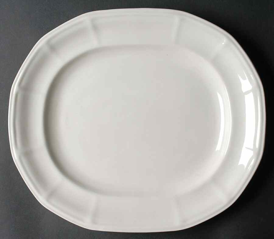 Museum White 13" Oval Serving Platter by Iroquois-1