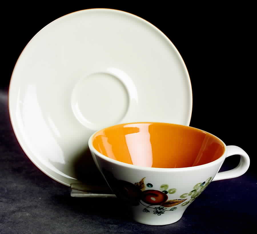 Old Orchard Flat Cup & Saucer Set by Iroquois-1