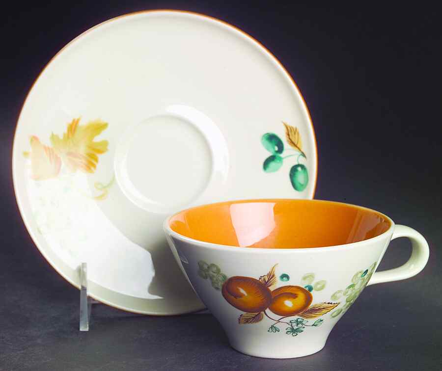 Old Orchard Flat Cup & Saucer Set by Iroquois-1