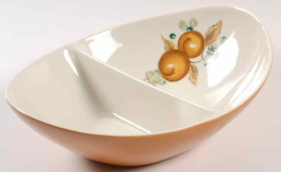 Old Orchard 11" Oval Divided Vegetable Bowl by Iroquois-1