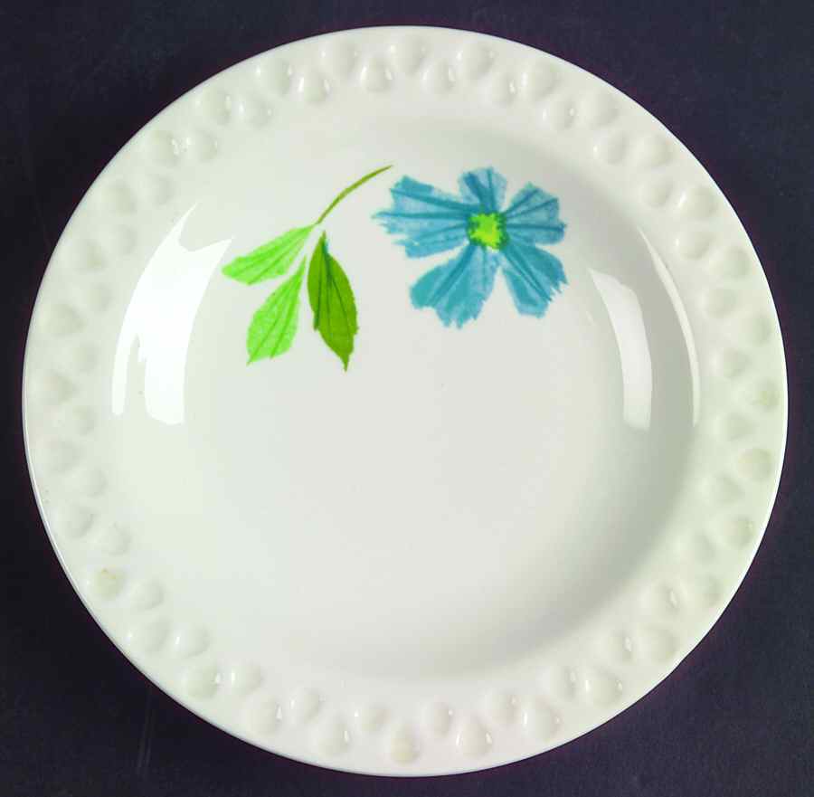 Painted Daisy Blue Bread & Butter Plate by Iroquois-1