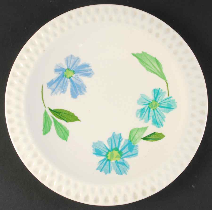 Painted Daisy Blue Dinner Plate by Iroquois-1