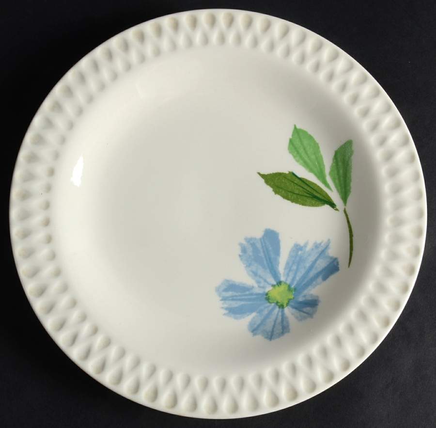 Painted Daisy Blue Salad Plate by Iroquois-1