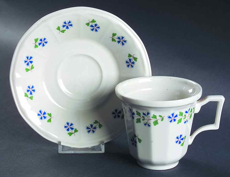 Periwinkle Footed Cup & Saucer Set by Iroquois-1