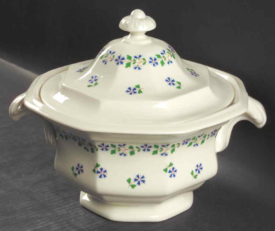 Periwinkle Round Covered Vegetable by Iroquois-1