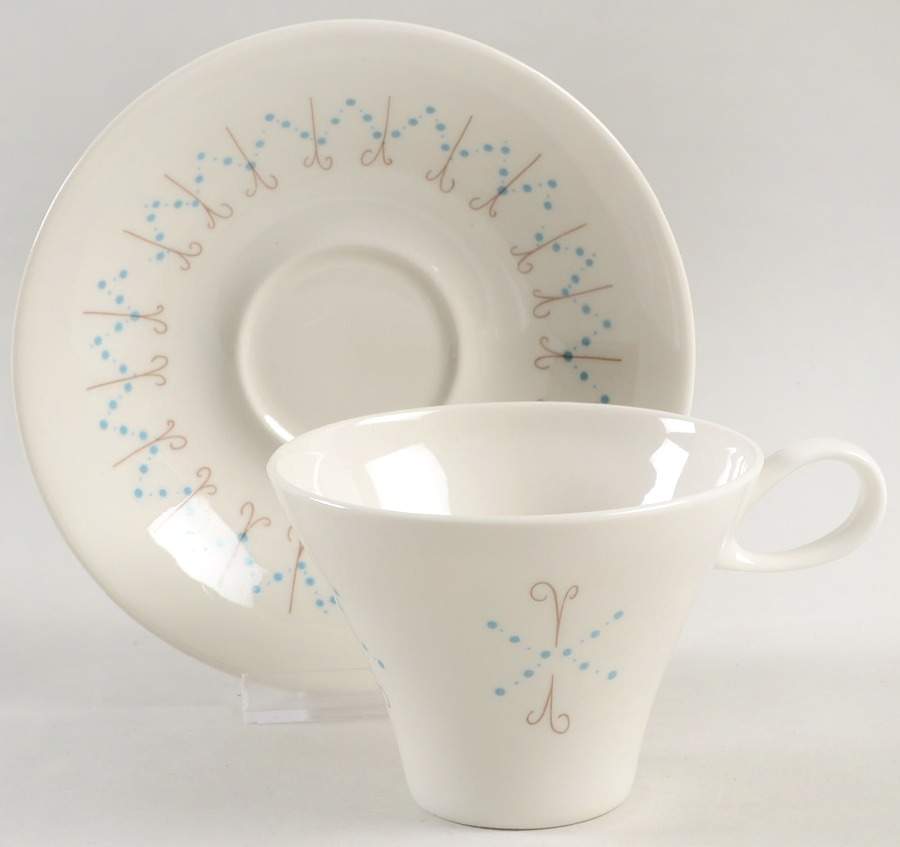 Pins and Beads Flat Cup & Saucer Set by Iroquois-1