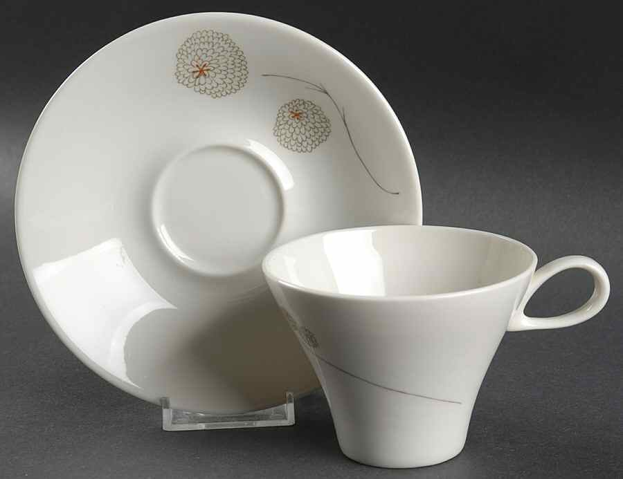 Pompon Flat Cup & Saucer Set by Iroquois-1