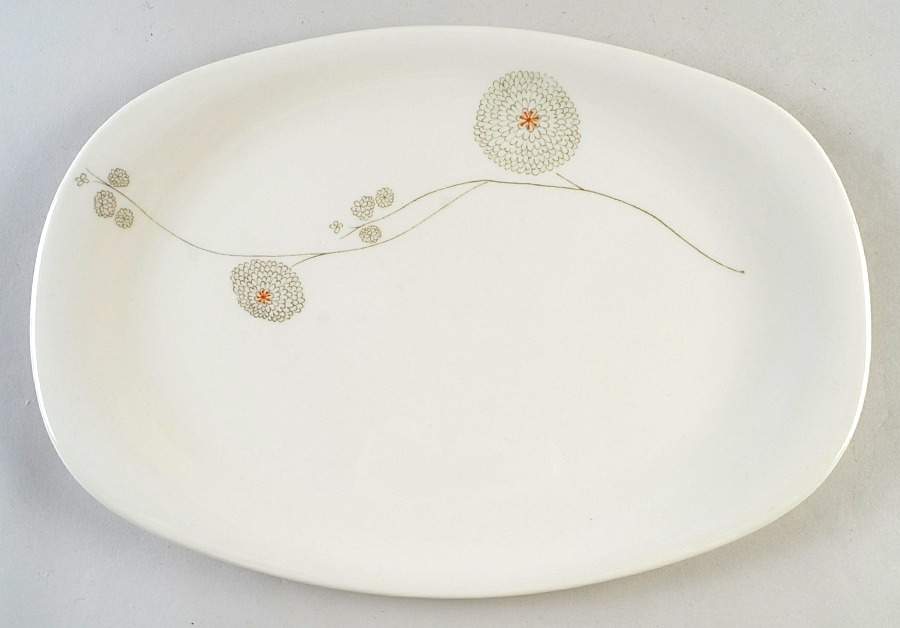 Pompon 15" Oval Serving Platter by Iroquois-1