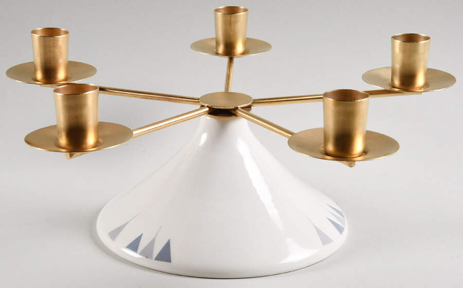 Pyramids 5 Metal Light Ceramic Candelabra by Iroquois-1