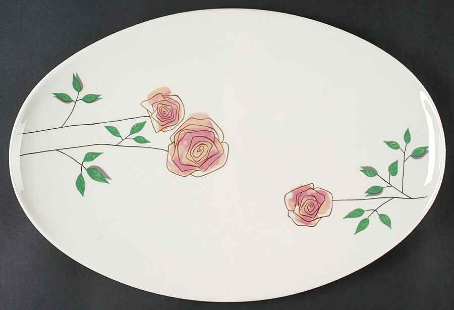 Rosemary 15" Oval Serving Platter by Iroquois-1