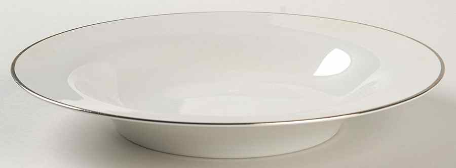 Sheer White Platinum Rim Soup Bowl by Iroquois-1