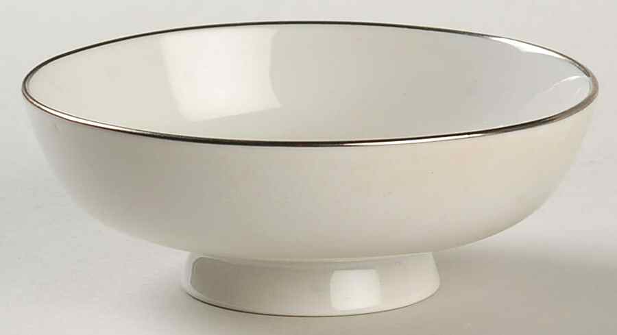 Sheer White Platinum Fruit/Dessert (Sauce) Bowl by Iroquois-1