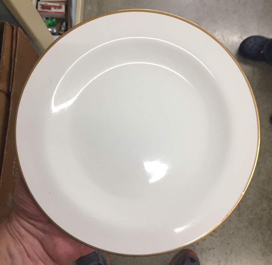 Sheer White Gold Salad Plate by Iroquois-1