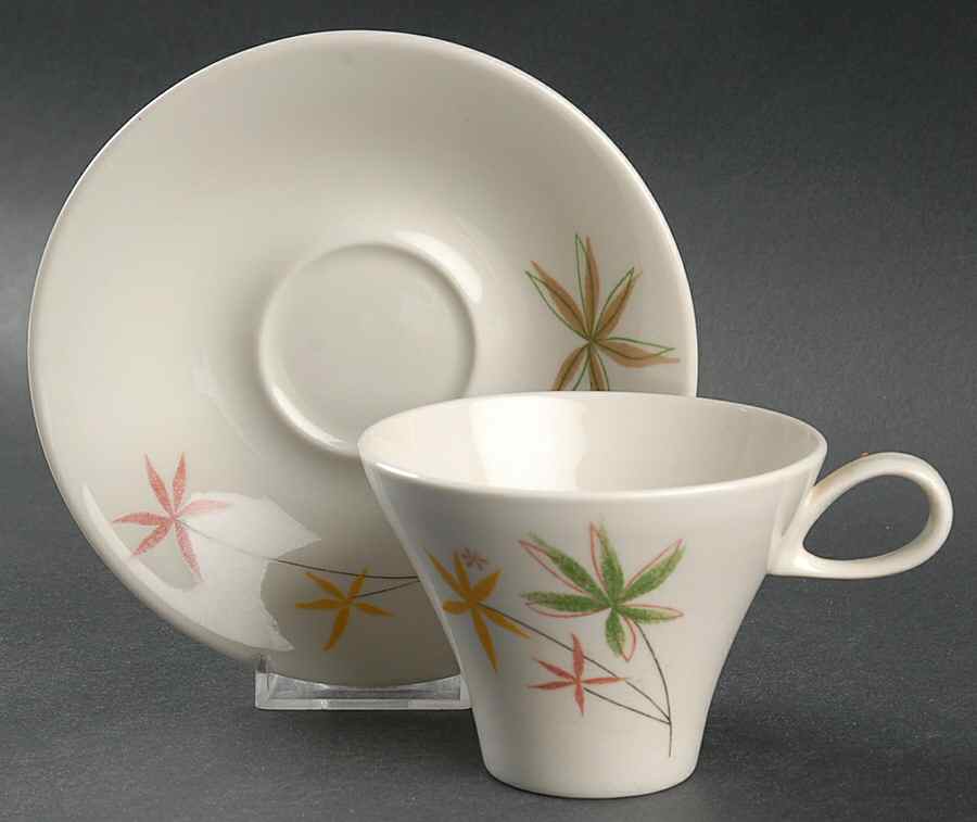 Spring Flowers Flat Cup & Saucer Set by Iroquois-1