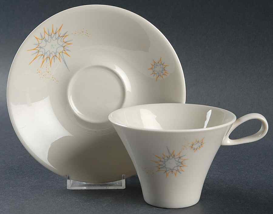 Stellar Flat Cup & Saucer Set by Iroquois-1
