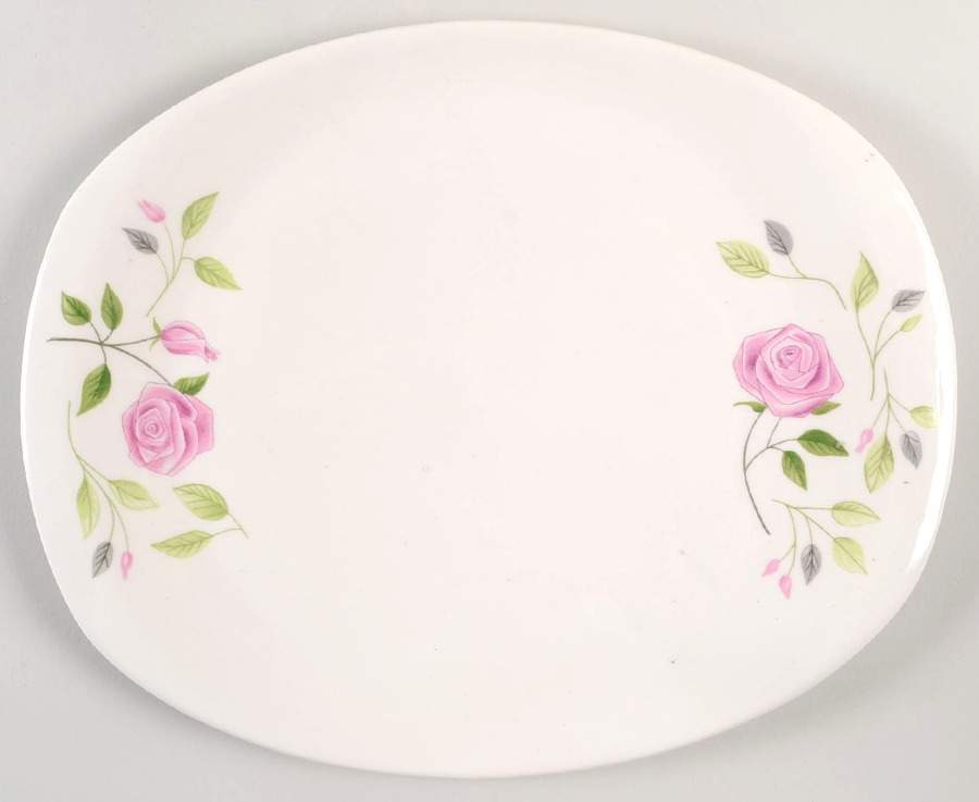 Wild Rose 13" Oval Serving Platter by Iroquois-1
