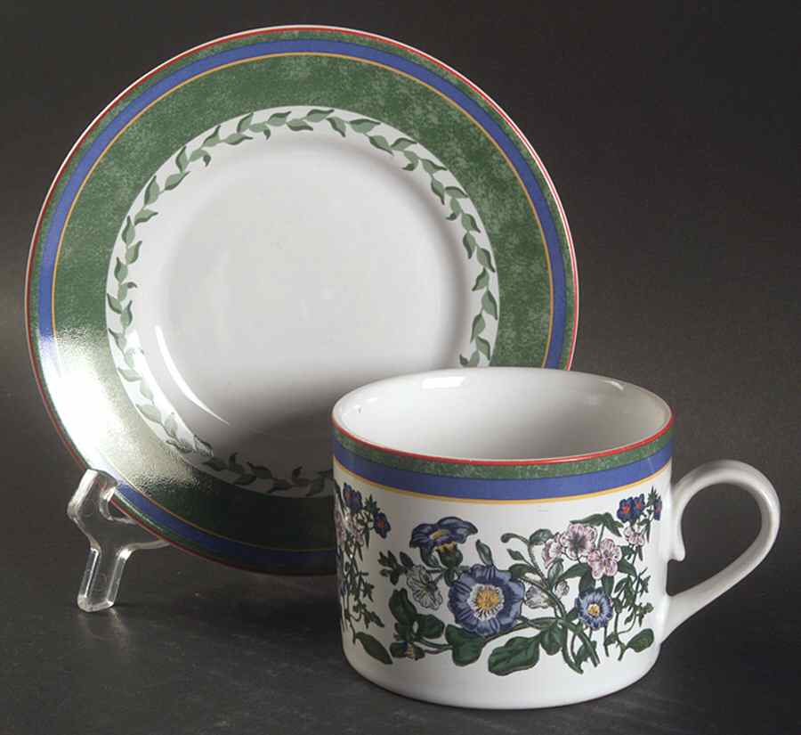 Smithsonian Botanic Flat Cup & Saucer Set by International-1