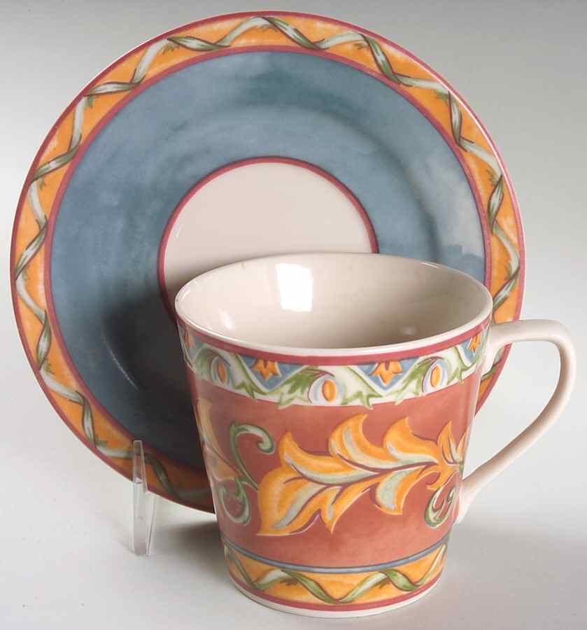 Acanthus Flat Cup & Saucer Set by Interiors (PTS)-1