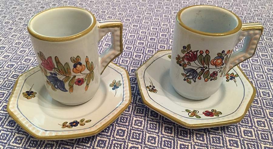 010835 Flat Demitasse Cup & Saucer Set by Italy-1
