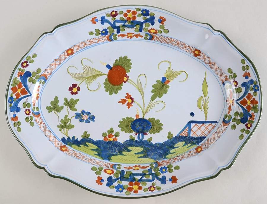 Garofano Imola 15" Oval Serving Platter by Imolarte (Imola)-1