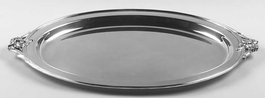 Silver Iris (Silverplate Hollowware) Medium Plated Meat Platter No Well by International Silver-1