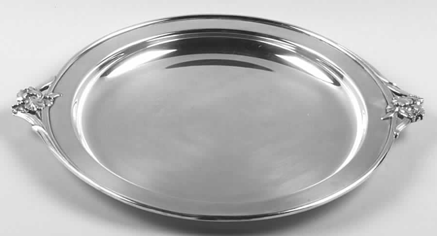 Silver Iris (Silverplate Hollowware) Large Round Silverplate Tray by International Silver-1