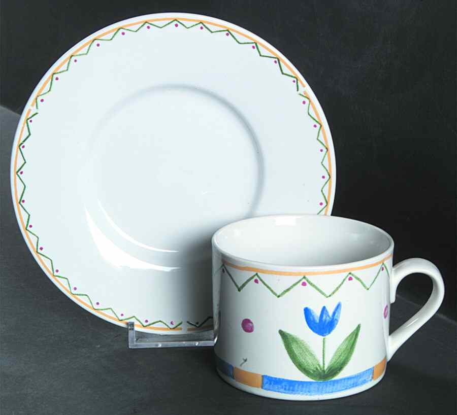 Ariel Flat Cup & Saucer Set by International-1