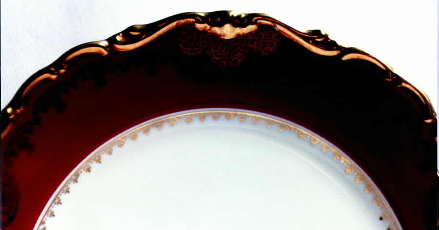 305-Red Dinner Plate by Imperial (Bavaria)-1