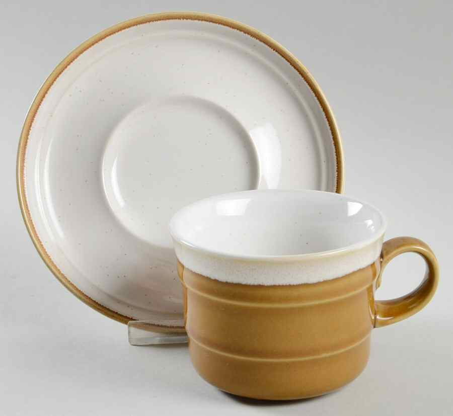 Stone Glaze Flat Cup & Saucer Set by Imperial (Japan)-1