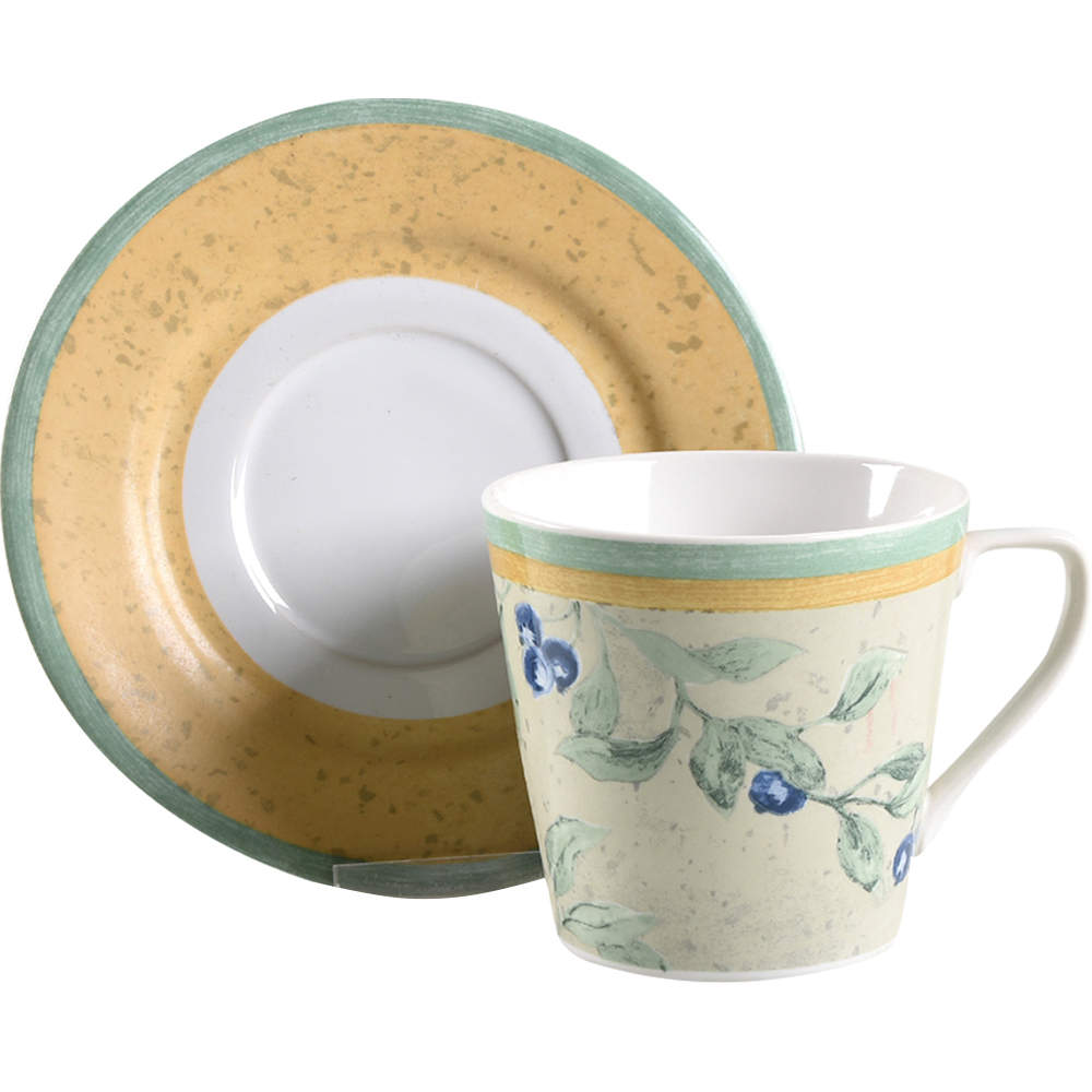 Blueberry Flat Cup & Saucer Set by Interiors (PTS)-1