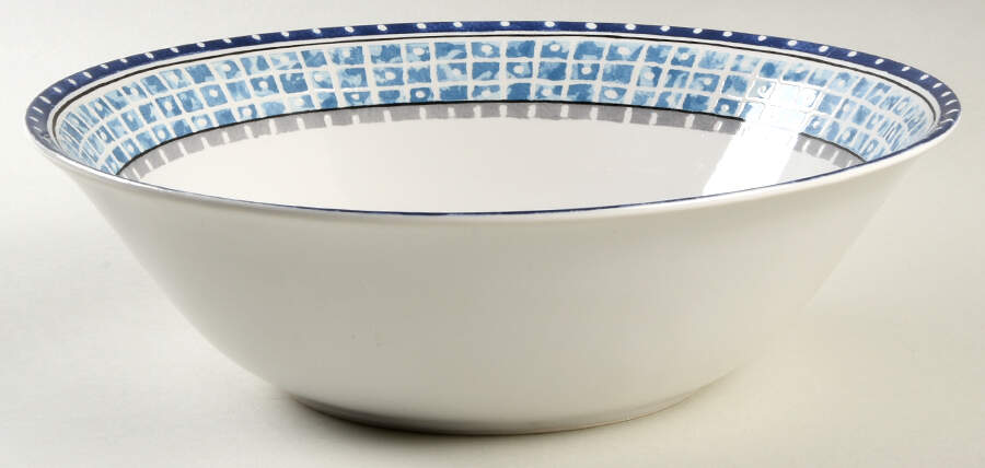 Madrigal Blue 10" Round Vegetable Bowl by Interiors (PTS)-1